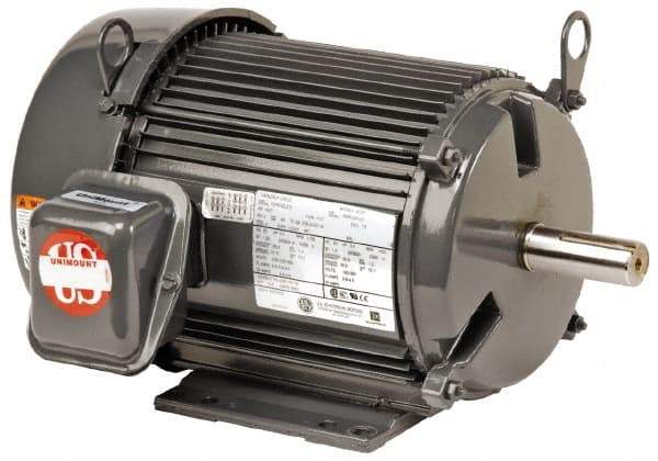 US Motors - 5 hp, TEFC Enclosure, No Thermal Protection, 1,750 RPM, 460 Volt, 60 Hz, Three Phase Premium Efficient Motor - Size 215 Frame, Rigid Mount, 2 Speed, Ball Bearings, 6.6 Full Load Amps, F Class Insulation, Reversible - Best Tool & Supply