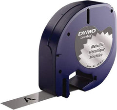 Dymo - 1/2" Wide x 156" Long, Black on Silver Metallic Tape - For DYMO Letratag Printers - Best Tool & Supply