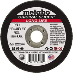 Metabo - 7 x 1/4, 7/8" Hole 24 Grit Aluminum Oxide Cutoff Wheel - Best Tool & Supply