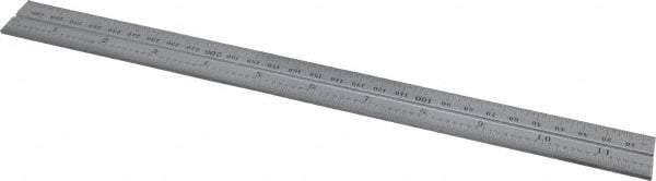 Starrett - 12 Inch Long Blade, 300mm Long Blade, English and Metric Graduation Combination Square Blade - Satin Chrome Finish, Steel, 1/64 and 1/32 Inch Graduation, 0.5 and 1mm Graduation - Best Tool & Supply