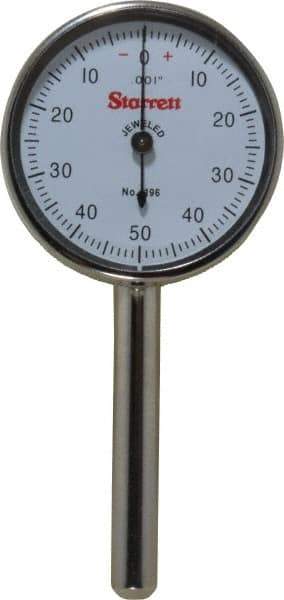 Starrett - 0.2" Range, 0-50-0 Dial Reading, 0.001" Graduation Dial Drop Indicator - 1-7/16" Dial - Best Tool & Supply