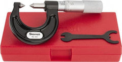 Starrett - 0 to 7/8" Range, Mechanical Screw Thread Micrometer - Plain Thimble, 0.001" Graduation, 0.004mm Accuracy - Best Tool & Supply