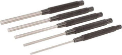 Starrett - 5 Piece, 1/8 to 3/8", Pin Punch Set - Round Shank, Comes in Plain Box - Best Tool & Supply