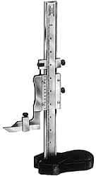 Starrett - 0 to 18 Inch Measurement, 0.001 Inch Graduation, Vernier Height Gage - Satin Chrome Finish, 4-7/16 Inch Long x 2-9/32 Inch Wide - Best Tool & Supply