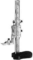 Starrett - 0 to 18 Inch Measurement, 0.001 Inch Graduation, Vernier Height Gage - Satin Chrome Finish, 4-7/16 Inch Long x 2-9/32 Inch Wide - Best Tool & Supply