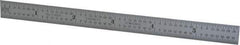 Starrett - 6" Long, 1/64, 1/50, 1/32, 1/10" Graduation, Flexible Steel Rule - 3R Graduation Style, 1/2" Wide, Silver, Satin Chrome Finish - Best Tool & Supply