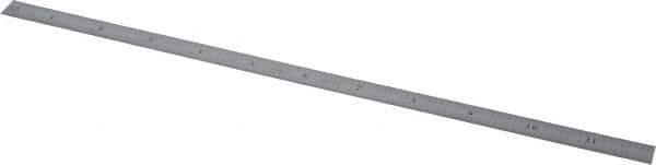 Starrett - 12" Long, 1/100, 1/64, 1/50, 1/32" Graduation, Flexible Steel Rule - 16R Graduation Style, 1/2" Wide, Silver, Satin Chrome Finish - Best Tool & Supply