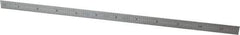 Starrett - 11-3/4" Long, 1/50, 1/10" and 0.5, 1mm Graduation, Flexible Steel Rule - Decimal/Metric Graduation Style, 1/2" Wide, Silver, Satin Chrome Finish - Best Tool & Supply