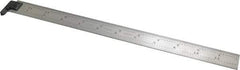 Starrett - 12" Long, 1/64, 1/32, 1/16, 1/8" Graduation, Rigid Spring Steel Rule - 4R Graduation Style, 1" Wide, Silver - Best Tool & Supply