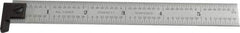 Starrett - 6" Long, 1/64, 1/32, 1/16, 1/8" Graduation, Rigid Spring Steel Rule - 4R Graduation Style, 3/4" Wide, Silver, Satin Chrome Finish - Best Tool & Supply