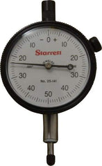 Starrett - 1/4" Range, 0-50-0 Dial Reading, 0.001" Graduation Dial Drop Indicator - 2-1/4" Dial, 0.1" Range per Revolution, Revolution Counter - Best Tool & Supply