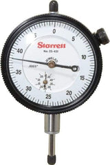 Starrett - 1/2" Range, 0-50 Dial Reading, 0.0005" Graduation Dial Drop Indicator - 2-1/4" Dial, 0.05" Range per Revolution, Revolution Counter - Best Tool & Supply