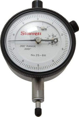 Starrett - 0.2" Range, 0-10 Dial Reading, 0.0001" Graduation Dial Drop Indicator - 2-1/4" Dial, 0.01" Range per Revolution, Revolution Counter - Best Tool & Supply