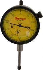 Starrett - 25mm Range, 0-100 Dial Reading, 0.01mm Graduation Dial Drop Indicator - 2-1/4" Dial, 1mm Range per Revolution, Revolution Counter - Best Tool & Supply