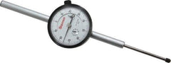 Starrett - 2" Range, 0-100 Dial Reading, 0.001" Graduation Dial Drop Indicator - 2-1/4" Dial, 0.1" Range per Revolution, Revolution Counter - Best Tool & Supply