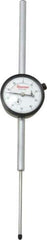 Starrett - 3" Range, 0-100 Dial Reading, 0.001" Graduation Dial Drop Indicator - 2-1/4" Dial, 0.1" Range per Revolution, Revolution Counter - Best Tool & Supply