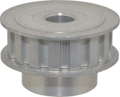 Power Drive - 16 Tooth, 1/2" Inside x 1.88" Outside Diam, Hub & Flange Timing Belt Pulley - 1/2" Belt Width, 1.91" Pitch Diam, 0.719" Face Width, Aluminum - Best Tool & Supply