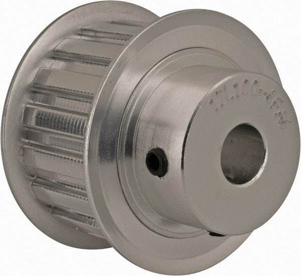 Power Drive - 17 Tooth, 1/2" Inside x 2" Outside Diam, Hub & Flange Timing Belt Pulley - 1" Belt Width, 2.029" Pitch Diam, 1-1/4" Face Width, Aluminum - Best Tool & Supply