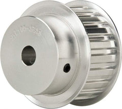 Power Drive - 21 Tooth, 1/2" Inside x 2.477" Outside Diam, Hub & Flange Timing Belt Pulley - 1" Belt Width, 2.507" Pitch Diam, 1-1/4" Face Width, Aluminum - Best Tool & Supply