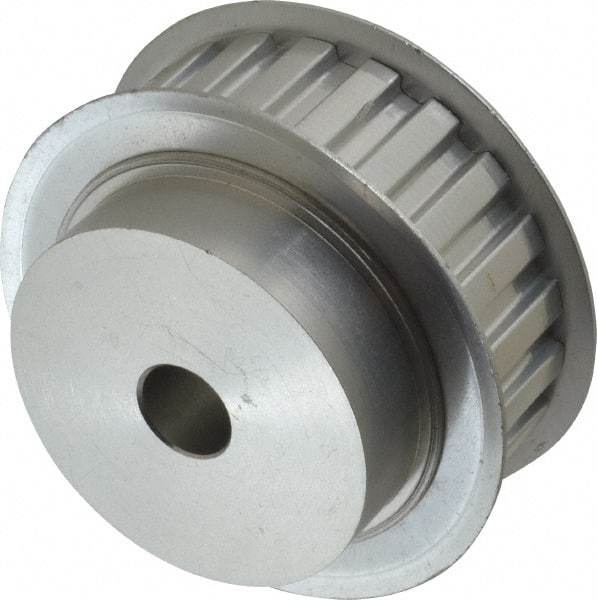 Power Drive - 22 Tooth, 1/2" Inside x 2.596" Outside Diam, Hub & Flange Timing Belt Pulley - 3/4" Belt Width, 2.626" Pitch Diam, 1" Face Width, Aluminum - Best Tool & Supply