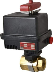 Gemini Valve - 1" Pipe, 720 psi WOG Rating Brass Electric Actuated Ball Valve - Reinforced PTFE Seal, Standard Port, Threaded (NPT) End Connection - Best Tool & Supply