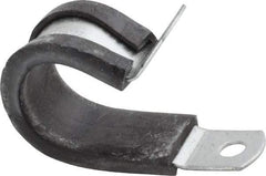 Made in USA - 3/4" Pipe, 3/4" Rod, Cushion Clamp - Gray & Black, Galvanized Steel & EPDM Cushion - Best Tool & Supply