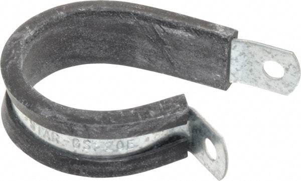 Made in USA - 1-1/4" Pipe, 1-1/4" Rod, Cushion Clamp - Gray & Black, Galvanized Steel & EPDM Cushion - Best Tool & Supply