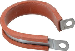 Made in USA - 1-3/4" Pipe, 1-3/4" Rod, Cushion Clamp - Gray & Red, Galvanized Steel & Silcone Cushion - Best Tool & Supply