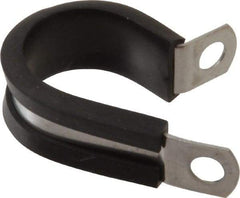 Made in USA - 7/8" Pipe, 7/8" Rod, Cushion Clamp - Gray & Black, Grade 304 Stainless Steel & EPDM Cushion - Best Tool & Supply