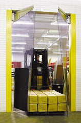 TMI, LLC - 6' Door Width x 8' Door Height PVC Bi-Parting Flexible Swinging Door with Impact Plates - 0.16" Strip Thickness, Clear - Best Tool & Supply