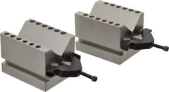 SPI - 2-1/4" Max Capacity, 90° Angle, Hardened Steel V-Block - 4" Long x 3" Wide x 3" High, Sold as Matched Pair - Best Tool & Supply