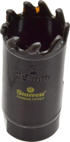 Starrett - 1" Diam, 1-5/8" Cutting Depth, Hole Saw - Carbide-Tipped Saw, Toothed Edge - Best Tool & Supply