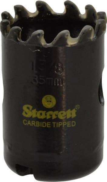 Starrett - 1-3/8" Diam, 1-5/8" Cutting Depth, Hole Saw - Carbide-Tipped Saw, Toothed Edge - Best Tool & Supply