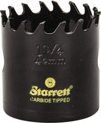 Starrett - 1-3/4" Diam, 1-5/8" Cutting Depth, Hole Saw - Carbide-Tipped Saw, Toothed Edge - Best Tool & Supply