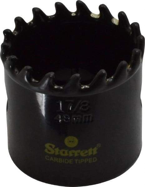 Starrett - 1-7/8" Diam, 1-5/8" Cutting Depth, Hole Saw - Carbide-Tipped Saw, Toothed Edge - Best Tool & Supply