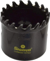 Starrett - 2" Diam, 1-5/8" Cutting Depth, Hole Saw - Carbide-Tipped Saw, Toothed Edge - Best Tool & Supply