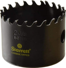 Starrett - 2-3/8" Diam, 1-5/8" Cutting Depth, Hole Saw - Carbide-Tipped Saw, Toothed Edge - Best Tool & Supply