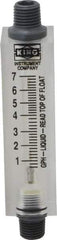 King - 1/4" FNPT Port Block Style, Inline Flowmeter - 100 Max psi, 7 GPH, Acrylic - Best Tool & Supply