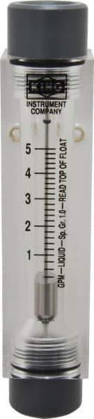 King - 1/2" FNPT Port Block Style, Inline Flowmeter - 100 Max psi, 5 GPM, Acrylic - Best Tool & Supply