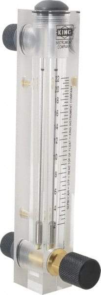 King - 1/2" M Port Block Style, Panel Mount Flowmeter - 125 Max psi, 22 SCFM, Acrylic - Best Tool & Supply