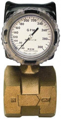 Made in USA - 3" NPT Port RCM Industries Flo-Gage Flowmeter - 180 Max psi, 40 to 300 GPM, Bronze - Best Tool & Supply