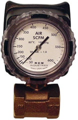 Made in USA - 1-1/2" NPT Port RCM Industries Flo-Gage Flowmeter - 180 Max psi, Bronze - Best Tool & Supply