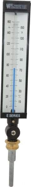 WGTC - 160°F, Industrial Thermometer without Thermowell - 3-1/2 Inch Stem Length, 1-1/4 to 18 Inch Thread - Best Tool & Supply