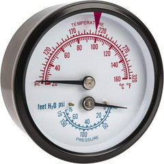 ENFM - 2-1/2" Dial, 1/4 Thread, Pressure Gauge - Center Back Connection Mount - Best Tool & Supply