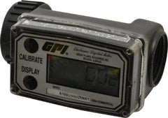 GPI - 1" Port Electronic Digital Flowmeter & Totalizer - 150 Max psi, 0.3 to 3 GPM, Nylon - Best Tool & Supply