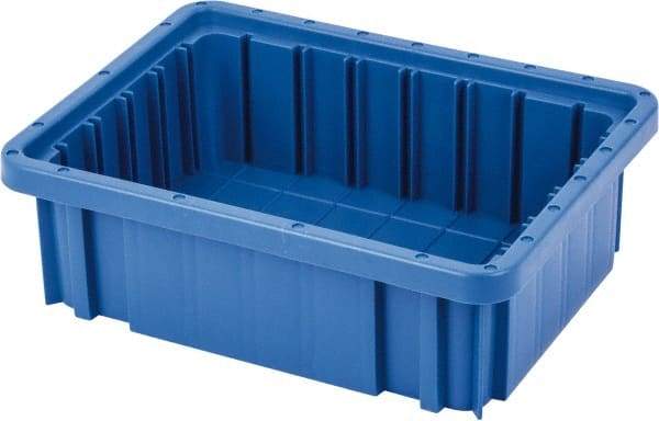 Quantum Storage - 50 Lb Load Capacity Blue Polypropylene Dividable Container - Stacking, 10.9" Long x 8.3" Wide x 3-1/2" High - Best Tool & Supply