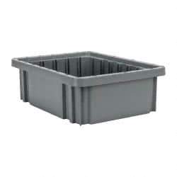 Quantum Storage - 50 Lb Load Capacity Gray Polypropylene Dividable Container - Stacking, 10.9" Long x 8.3" Wide x 3-1/2" High - Best Tool & Supply