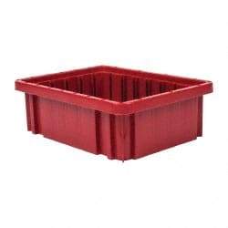 Quantum Storage - 50 Lb Load Capacity Red Polypropylene Dividable Container - Stacking, 10.9" Long x 8.3" Wide x 3-1/2" High - Best Tool & Supply