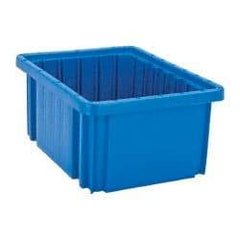 Quantum Storage - 50 Lb Load Capacity Blue Polypropylene Dividable Container - Stacking, 10.9" Long x 8.3" Wide x 5" High - Best Tool & Supply