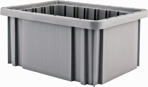 Quantum Storage - 50 Lb Load Capacity Gray Polypropylene Dividable Container - Stacking, 10.9" Long x 8.3" Wide x 5" High - Best Tool & Supply